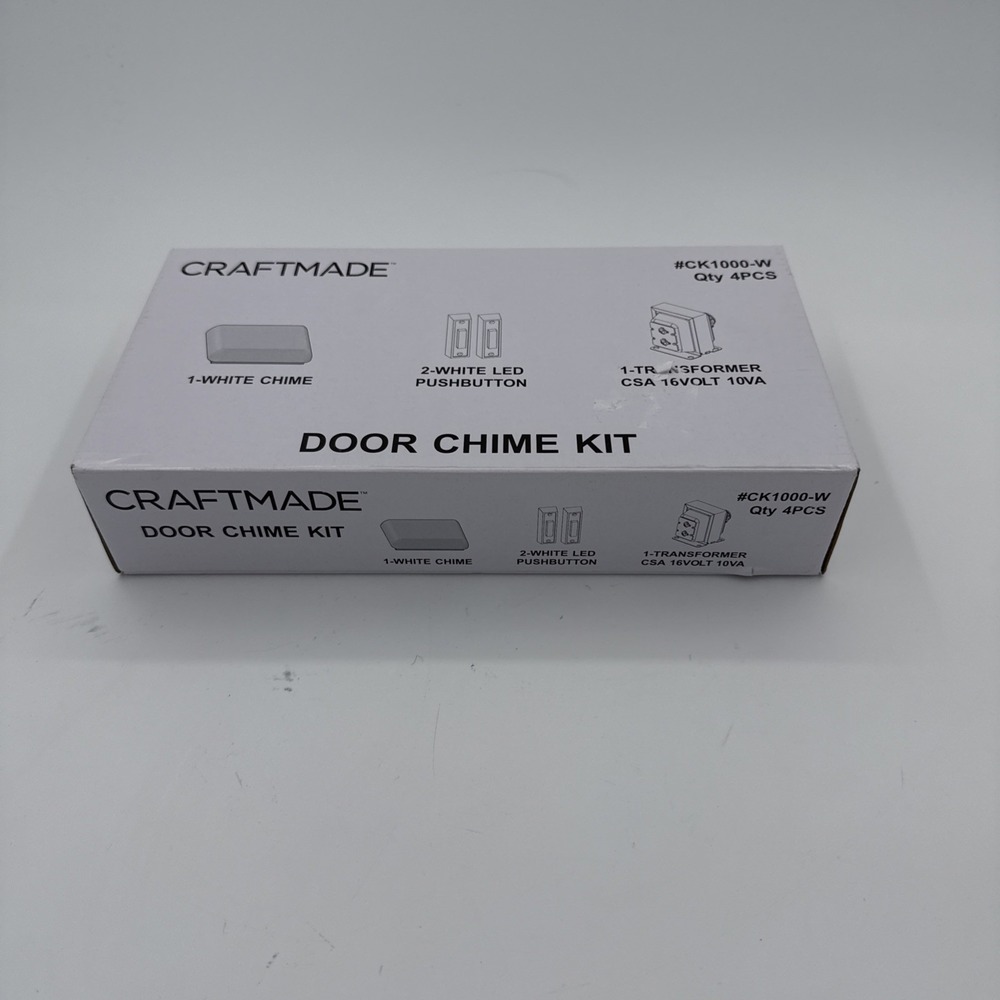 Craftmade CK1000-W Builder White Door Chime Kit, White Buttons‎